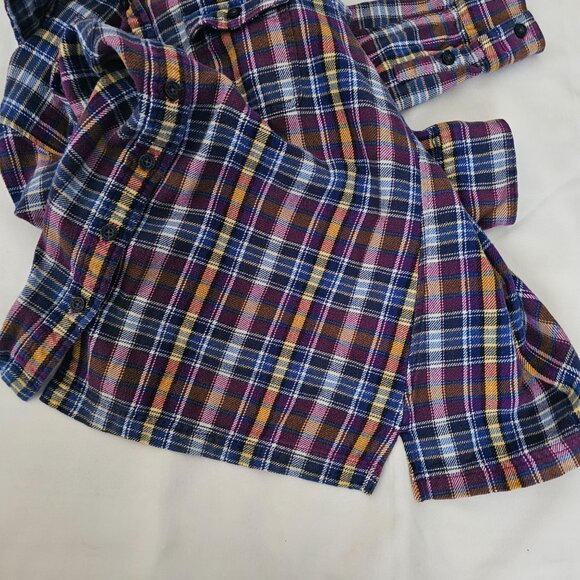 Patagonia Women's Ikat Purple Organic Cotton Long-Sleeved Fjord Flannel Shirt 8 - Picture 4 of 12